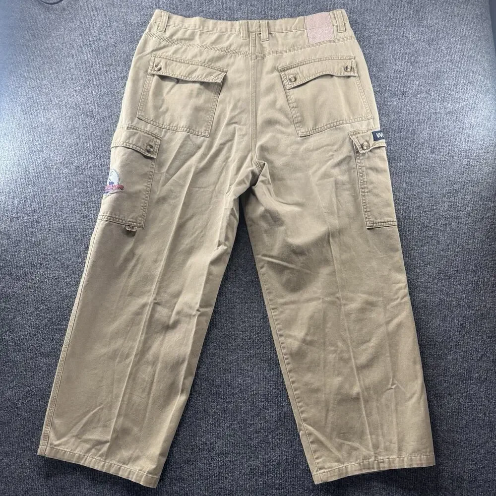 Vintage Wu Wear Jeans WuTang Pants Khaki Baggy Cargo Pants Streetwear 36x32 Rare - Picture 6 of 14